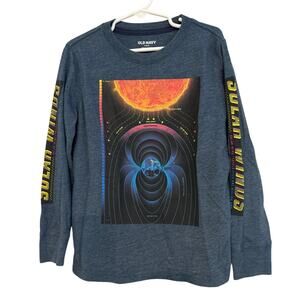 Old Navy Boys Long Sleeve Graphic Tee Solarwinds Blue Small